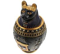 Hemobllo Ornement Égyptien en Résine Noire, Pot Canopique Rétro et Élégant, Résistant et Difficile à Casser, Décoration Intérieure Unique pour Maison ou Bureau