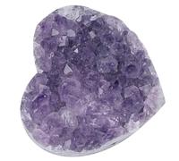 Hemobllo Ornement en Améthyste Naturelle de Cœur 4-5 Cm, Pierre de Cristal Artisanale pour Décoration de Table et Bureau, Art du Cristal, Pierres Décoratives pour Chambre et Intérieur
