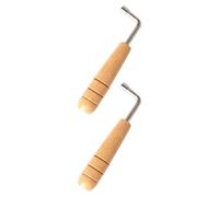 Hemobllo Outil de Harpe-lyre en Acier Inoxydable et Bois, Clé à Molette pour Réglage Rapide et Ajustement des Cordes de Lyre Harpe Portative, Pack de 2 Pièces