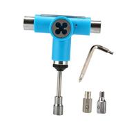 Hemobllo Outil en T Multifonction Tout-en-Skateboard et Longboards en Métal Bleu, pour Changer Les Roues et L'entretien des Cruisers
