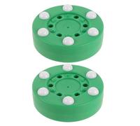 Hemobllo Palet de Roller Hockey de Rue Vert 2pcs Officiel Taille Six Billes Structure Basse Friction pour Entraînement Hockey en Extérieur Adultes et Jeunes