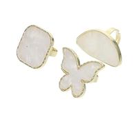 Hemobllo Palette Annulaires de Bague 3 Pièces en Abs Couleur Or pour Nail Art, Pratique pour Mélanger les Couleurs Lors de Travaux DIY Ongulaire