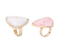 Hemobllo Palettes De Nail Art Bagues 2 Pièces Palette Mélange Triangle Grand Blanc Et Rose Miniature Portable Pour Amateurs Et Professionnels Fête Maison