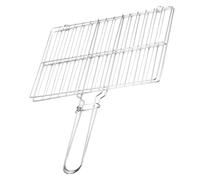 Hemobllo Panier à Griller Poisson en Acier Inoxydable avec Poignée Allongée | Maille Fine Renforcée, Fermeture Sécurisée, pour Coquillages, Steaks, Barbecue Maison, Pique-niques ou Cuisson au Four