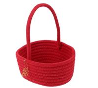 Hemobllo Panier à Main Rouge Festif en Coton Tissé Petit Panier de Rangement Décoratif pour Mariage Chinois et Pétales Ornement Pratique pour Fête et Saint-Valentin Élégant