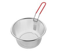 Hemobllo Panier de Friture Acier Inoxydable Profond Panier Friture Maille Fine pour Friteuse Poignée Amovible pour Maison et Restaurant Cuisson de Snacks et Frites