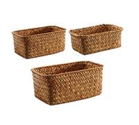 Hemobllo Panier De Rangement En De Mer Tissé 3 Tailles Multifonction Pour Fruits Et Collations Intérieur Salon La Cuisine Corbeilles Pratique Lot 3 Pièces