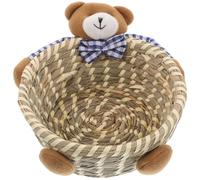 Hemobllo panier de rangement ours mini panier en osier petit panier grands paniers tressés pour le stockage panier à linge animaux Panier de rangement de bonbons joli panier coton Bleu
