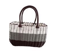 Hemobllo Panier de Rangement Tressé en Plastique Grand Format, Panier de Multifonction avec Poignée, Bac à Jouets et Porte-fruits pour Salle de Bain, la Cuisine et Plein Air, Couleurs