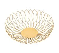 Hemobllo Panier Métallique Décoratif Petits Fruits et Snacks Corbeille Filigrane Dorée Rangement Bureau et Salon Plateau de Service Multifonction Forgé