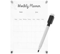 Hemobllo Panneau d'Affichage Mural Effaçable en Acrylique Clair, Tableau Mémo Mensuel pour Décoration Intérieure et Organisation, Planificateur Suspendu Cuisine et Bureau