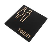 Hemobllo Panneau de Toilettes 20 CM en Acrylique Noir Relief Résistant à L’Humidité pour Toilettes Hommes et Femmes Signalétique Professionnelle pour Salle de Bain Restaurants et