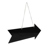 Hemobllo Panneau Suspendu Fléché en Acrylique Noir Tableau Ardoise Effaçable Double Face Cordelette pour Décoration de Mariage, Bureau et Événements