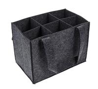 Hemobllo Paquet à Bouteille de Vin en Feutre Portable 6 Bouteilles Rangement Souple Gris Pratique pour Vin Poignée pour Voyage et Stockage