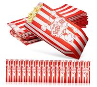 Hemobllo Paquet à Pop-corn Design Délicat et Résistant à L'huile 100 en Papier Motif Rayé et Lettres Imprimées pour Fêtes et Carnavals