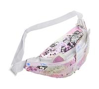 Hemobllo Paquet Banane à Paillettes pour Filles Paquet de Poitrine Brillant Gris Bandoulière Réglable Léger et Pratique Voyage Shopping et Activités en Plein Air