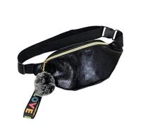 Hemobllo Paquet Banane Holographique Pu, Paquet de Poitrine Multifonction, Ceinture Ajustable, Unisexe, pour Sport et Randonnée, Noir Effet Arc-en-ciel, Taille Unique