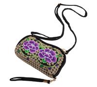 Hemobllo Paquet Mini à Broder Ethnique pour Femmes, Pochette Vintage en Toile et Polyester, Compact et Polyvalent pour Déplacements Quotidiens