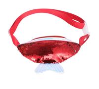Hemobllo Paquet Pochette à Paillettes Rouge Femme Queue de Poisson, Banane | PU Léger, Format Compact pour Téléphone et Carte D'identité, Porté Croisé, Voyage et Randonnée