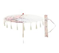 Hemobllo Parapluie Chinois à Pompons en Soie 82 CM - Parapluie Décoratif Classique pour Danse et Photographie - Accessoire Artistique Traditionnel Paquet de Transport