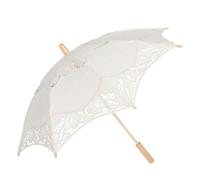 Hemobllo Parasol en Dentelle Vintage pour Mariée - 60 CM Ombrelle Pliante en Dentelle à Motif Floral Crème Accessoire Mariage pour Cérémonie Séance Photo et Réception en Extérieur