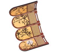 Hemobllo Paravent Pliant Chinois en Bois Motifs Bambou Élégants, Écran Décoratif Multifonctionnel Portable pour Bureau et Table, Style Traditionnel Antique