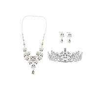 Hemobllo Parure Bijoux Mariée Couronne Ensemble Trois Élégant Confortable et Filles