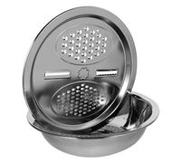 Hemobllo Passoire Multifonction Acier Inoxydable avec Râpe Tamis et Saladier Capacité pour Légumes Fruits et Lavage Panier Drainant Pratique pour Cuisine et Pique