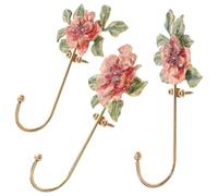 Hemobllo Patères Murales Décoratives en Alliage de Zinc, Forme Fleur Élégante, 3 Pièces, Pratiques et Sûres pour Suspendre Manteaux et Chapeaux la Pièce