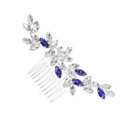 Hemobllo Peigne à Cheveux Décoratif Strass Pour Mariée Bijou De Tête Alliage Bleu Pince Latérale Pour Coiffure Mariage Et Cérémonie