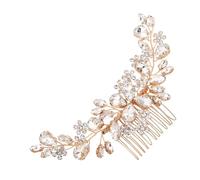 Hemobllo Peigne à Cheveux Mariage Strass Doré Accessoire Coiffure Élégant et Confortable Adapté à Tous Types de Cheveux et Styles pour Mariées et Fêtes
