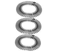 Hemobllo Peigne à Ressort Extensible Pour Cheveux 3 Pièces, Bandeaux Flexibles Noirs, Contrôle Des Mèches Rebelles, Adaptés Femmes Pour Coiffage Quotidien Et Yoga