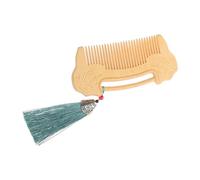 Hemobllo Peigne Bois de Buis Durable avec Motif Ruyi Sculpté Peigne à Dents Fines pour Soins Cheveux et Barbe Massage Artisanal