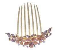 Hemobllo Peigne Cheveux Latéral avec Strass et Fleur Épingle Cheveux Accessoire Coiffure pour Mariage et Dîner