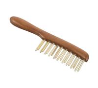 Hemobllo Peigne de Massage en Bois Naturel à Dents Larges - Masseur Manuel Méridien pour Cuir Chevelu - Outil de Massage Capillaire Portable pour Relaxation et Soin des Cheveux Bouclés