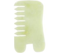 Hemobllo Peigne de Massage en Jade Naturel Vert, Outil de Soin du Visage et Planche de Grattage pour Soin Spa, Massage Crânien Sûr et Nourrissant pour Visage et Corps