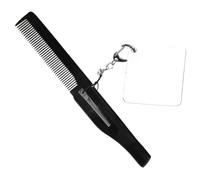 Hemobllo Peigne Pliable pour Homme Peigne de Poche à Dents Fines avec Miroir Carré Léger Compact et Portable pour Voyage et Toilettage Barbe