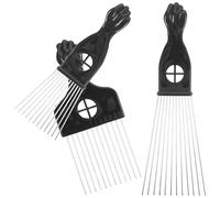 Hemobllo Peignes à Dents Larges Peigne Démêlant Confortable en Acier Inoxydable et Pp Lot de 3 pour Hommes pour Cheveux Afro, Salon et Usage Domestique