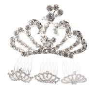 Hemobllo Peignes Couronne Garçon et Filles 4 Pièces Petites Couronnes Strass Peignes Coiffe Fille Décorations Fête Photo Anniversaire