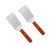 Hemobllo Pelles à Pizza Et Spatules en Acier Inoxydable 2 Pièces Cuisine Domestique, Poignée Ergonomique en Bois, Multifonction pour Steak Et Pâtisserie