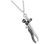 Hemobllo Pendentif Collier Symbole D'amour Unisexe, Laiton Noir Élégant, Bijou Témoin D'amour, Couple Romantique, Présent Saint-valentin, Usage Quotidien, Soirée Spéciale