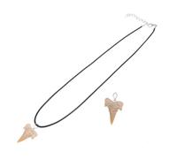 Hemobllo Pendentif Dent de Requin Véritable Corde Cuir Charme de Décoration de Cou Ethnique pour Fête et Enseignement