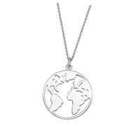 Hemobllo Pendentif Finition Fine et Résistant la Décoloration de Voyage Carte du Monde Collier en Alliage Argenté Usage Quotidien ou Shopping