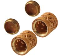 Hemobllo Pendentifs Diffuseurs d'Arômes en Bois Sculpté, Lot de 2, Petite Bouteille en Bois Vide à Suspendre, Accessoire Décoratif Automobile et Maison, Flacon Boule Parfum Portable