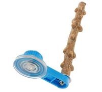 Hemobllo Perchoir Compact pour Perroquet à Ventouse en Bois De Poivre Naturel, Support Résistant Aux Morsures, pour Fenêtres Et Entraînement des Oiseaux De Compagnie