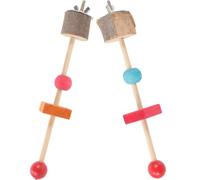 Hemobllo Perchoir pour Perroquet, Perchoirs pour Perruches, Lot de 2 en Bois, pour Cage à Oiseaux, Développe la Coordination et Divertit Les Perroquets et Perruches
