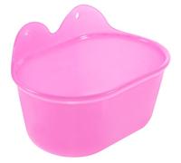 Hemobllo Petit bac Suspendu pour Bain et Nourriture pour perruches et perroquets bac Ovale Pratique et sécurisé Compatible canaris et Petits Oiseaux Couleur Violet Rouge