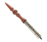 Hemobllo Petite Brosse Ronde en Bois à Poils de Sanglier, Brosse de Coiffage Petite Taille, Résistante la Chaleur, pour Cheveux Courts, Femmes et Hommes, Coiffage Précis et Voyage