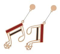 Hemobllo Petites Boucles Doreilles Pendantes pour Femmes Élégantes Notes de Musique Légères et Durables Style Classique Rouge et Noir