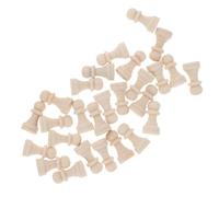 Hemobllo Pièces d'Échecs en Bois 32 Pièces à Peindre Non Finies pour Création Personnalisée Accessoires Échiquier